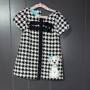 Disney Black and White Houndstooth Kids Dress